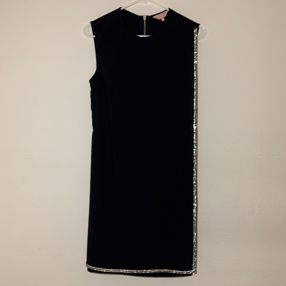 NWOT TED BAKER London  Burford Crystal Trim Edge Shift Dress Sz TB 1/  US 4
